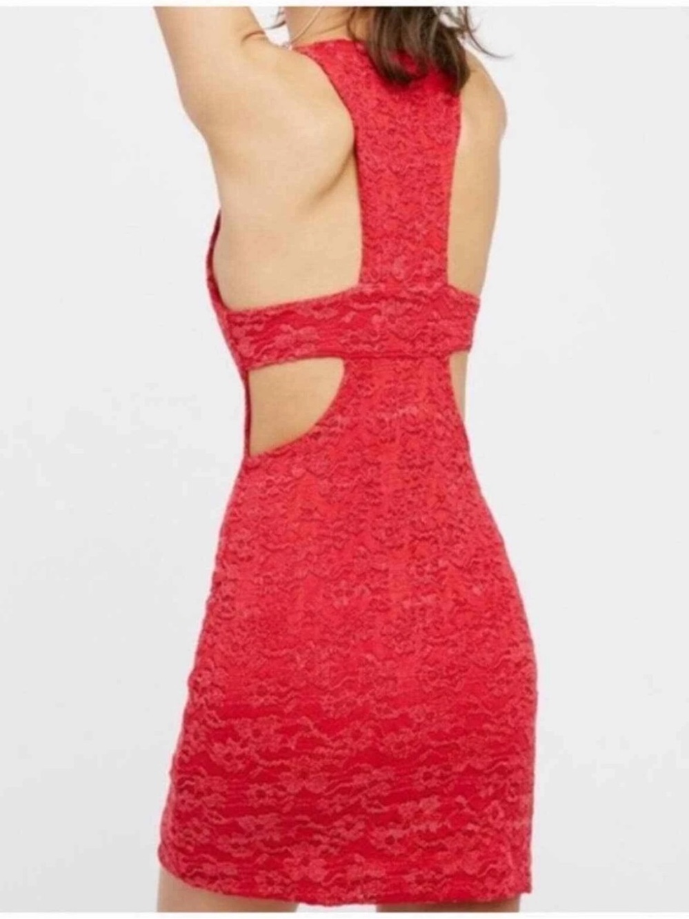 Red Vivian Lace Cutout Bodycon Dress - Women - Picture 1 of 5